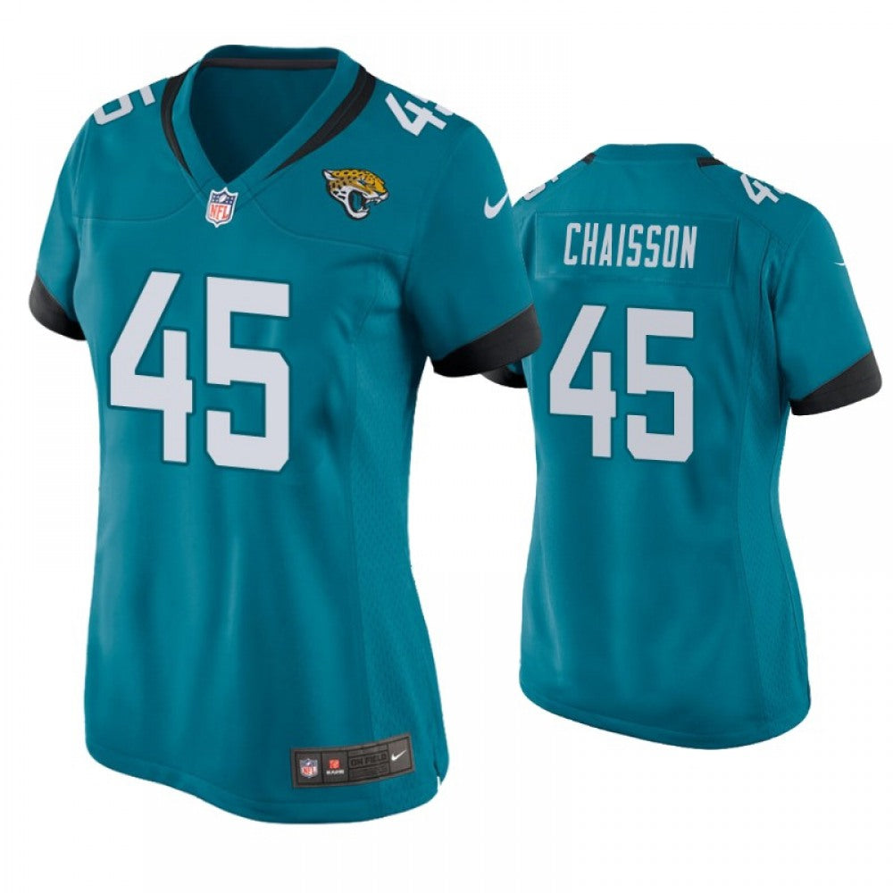 Women's Jacksonville Jaguars #45 K'Lavon Chaisson Blue Stitched Jersey(Run Small) 