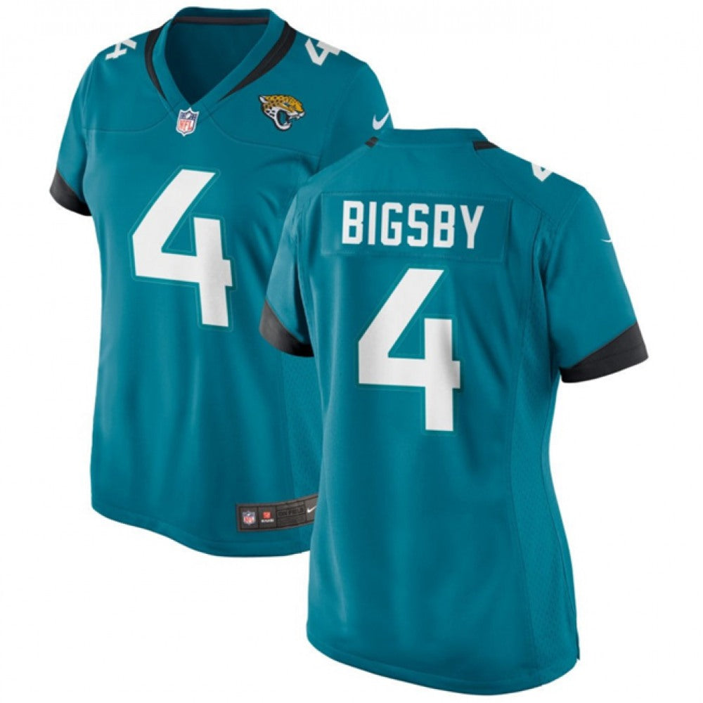 Women's Jacksonville Jaguars #4 Tank Bigsby Teal Stitched Jersey(Run Small) 