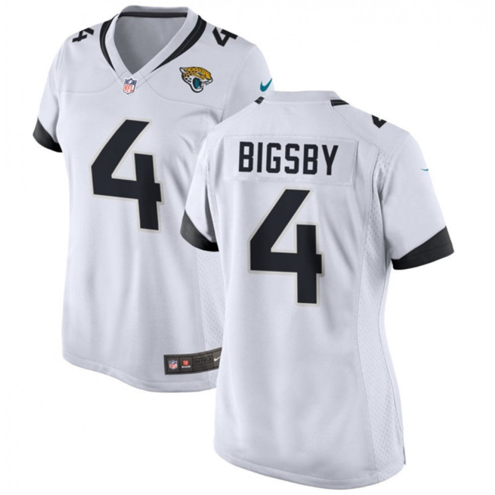 Women's Jacksonville Jaguars #4 Tank Bigsby White Stitched Jersey(Run Small) 