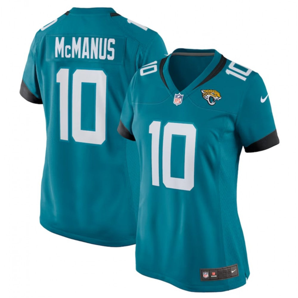 Women's Jacksonville Jaguars #10 Brandon McManus Teal Stitched Jersey(Run Small) 