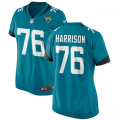 Women's Jacksonville Jaguars #76 Anton Harrison Teal 2023 Draft Stitched Jersey(Run Small) 