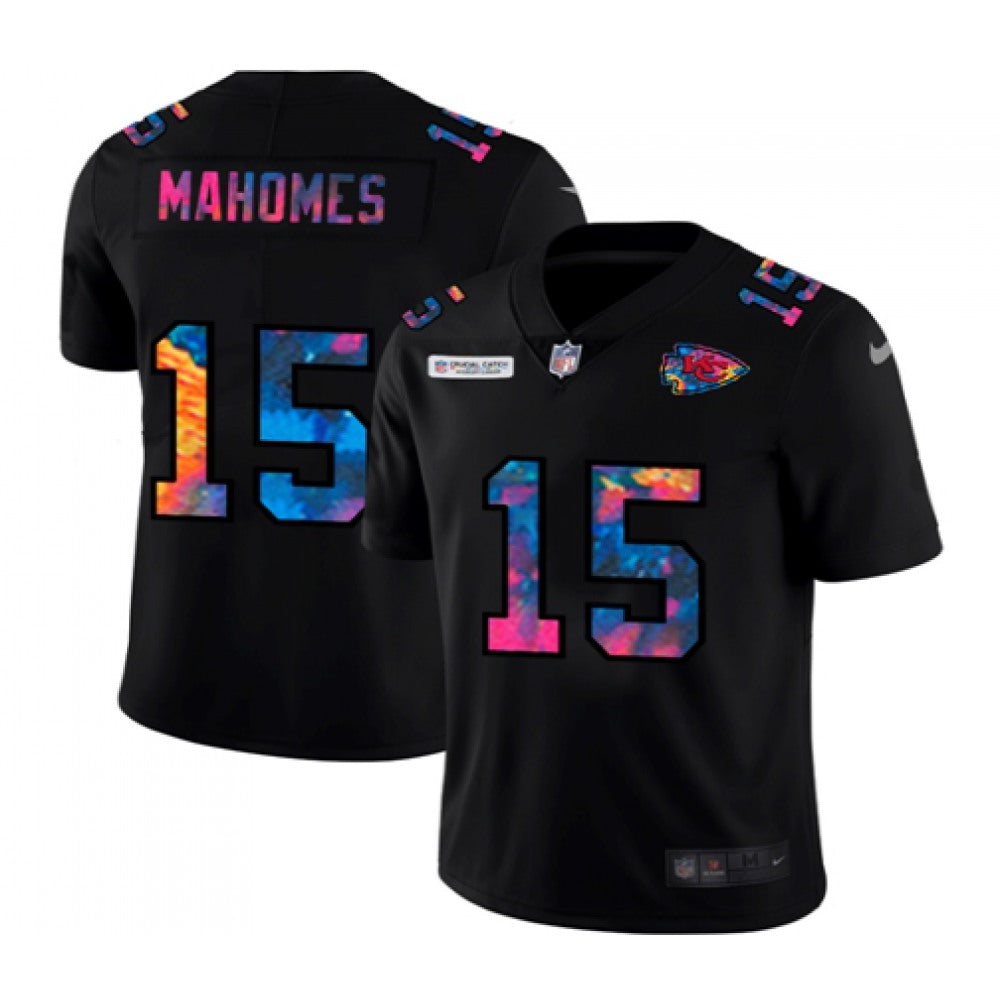 Women's Kansas City Chiefs #15 Patrick Mahomes 2020 Black Crucial Catch Limited Stitched Jersey(Run Small) 