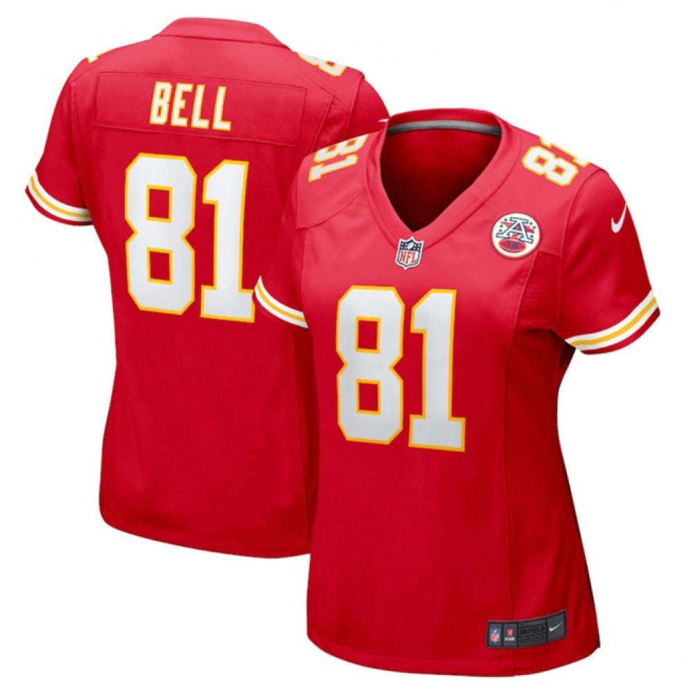 Women's Kansas City Chiefs #81 Blake Bell Red Stitched Jersey(Run Small) 