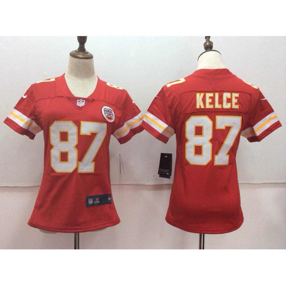 Women's Kansas City Chiefs #87 Travis Kelce Red Vapor Untouchable Player Limited Stitched NFL Jersey 