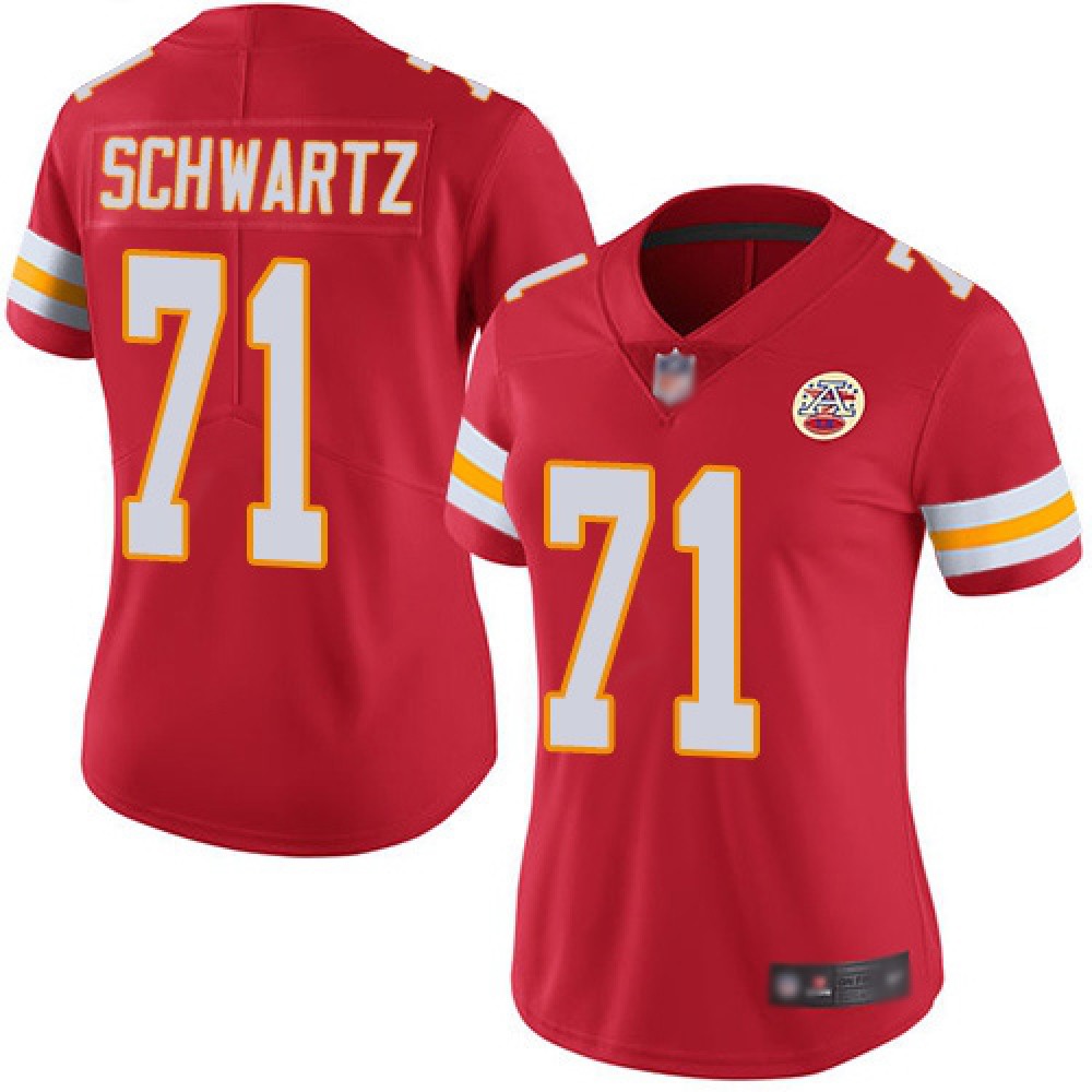 Women's Kansas City Chiefs #71 Mitchell Schwart Red Vapor Untouchable Stitched NFL Jersey(Run Small) 