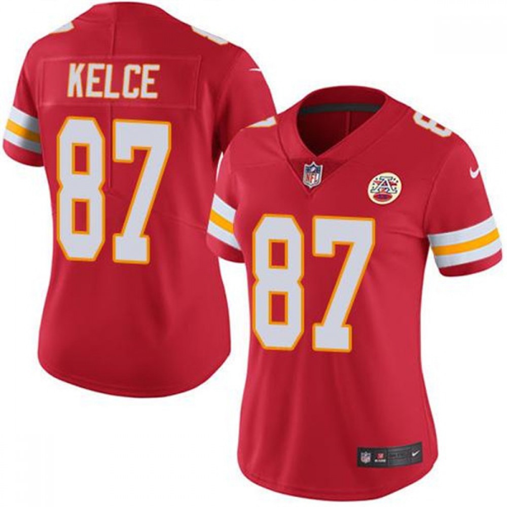 Women's Kansas City Chiefs #87 Travis Kelce Red Vapor Untouchable Stitched NFL Jersey(Run Small) 