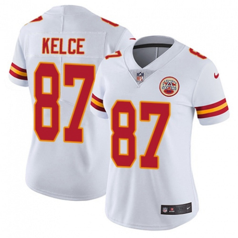 Women's Kansas City Chiefs #87 Travis Kelce White Vapor Untouchable Player Limited Stitched NFL Jersey 