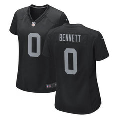 Women's Las Vegas Raiders #0 Jakorian Bennett Black Stitched Jersey(Run Small) 