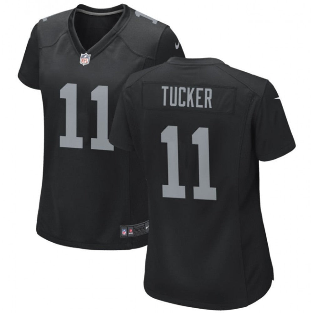 Women's Las Vegas Raiders #11 Tre Tucker Black Stitched Jersey(Run Small) 