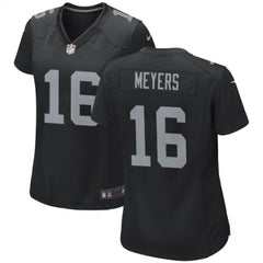 Women's Las Vegas Raiders #16 Jakobi Meyers Black Stitched Jersey(Run Small) 