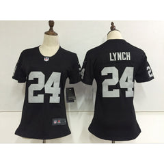 Women's Oakland Raiders #24 Marshawn Lynch Black Stitched NFL Vapor Untouchable Limited Jersey 