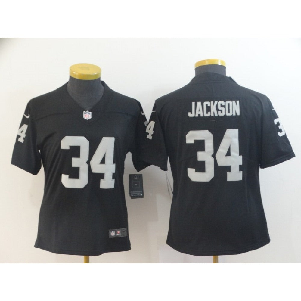 Women's Oakland Raiders #34 Bo Jackson Black Vapor Untouchable Limited Stitched NFL Jersey(Run Small) 