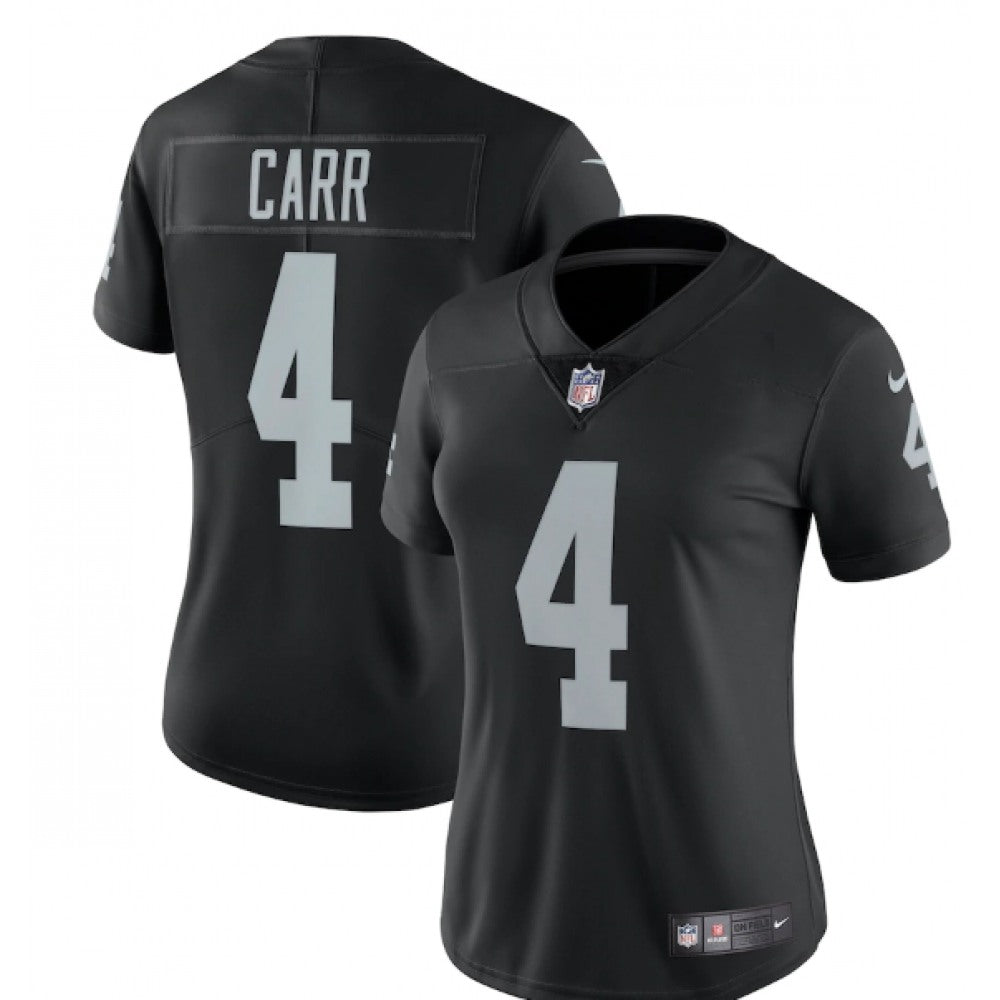 Women's Las Vegas Raiders #4 Derek Carr Black Vapor Untouchable Limited Stitched Jersey(Run Small) 
