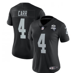 Women's Las Vegas Raiders #4 Derek Carr Black 2020 Inaugural Season Vapor Untouchable Limited Stitched Jersey(Run Small) 