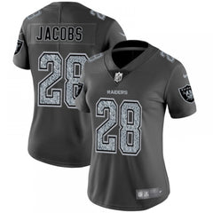 Women's Oakland Raiders #28 Josh Jacobs 2019 Gray Fashion Static Limited Stitched NFL Jersey(Run Small) 