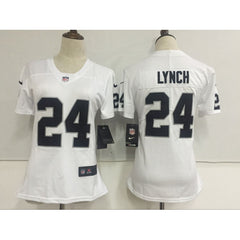 Women's Oakland Raiders #24 Marshawn Lynch White Stitched NFL Vapor Untouchable Limited Jersey 