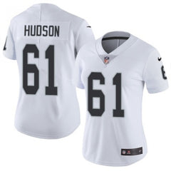 Women's Oakland Raiders #61 Rodney Hudson White Vapor Untouchable Limited Stitched NFL Jersey(Run Small) 