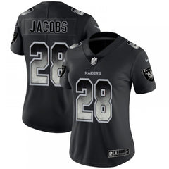 Women's Oakland Raiders #28 Josh Jacobs 2019 Smoke Fashion Limited Stitched NFL Jersey(Run Small) 