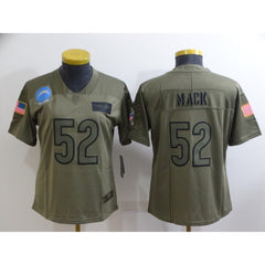 Women's Los Angeles Chargers #52 Khalil Mack Camo Salute To Service Limited Stitched Jersey(Run Small) 