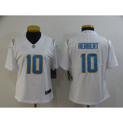 Women's Los Angeles Chargers #10 Justin Herbert White Vapor Untouchable Limited Stitched Jersey 