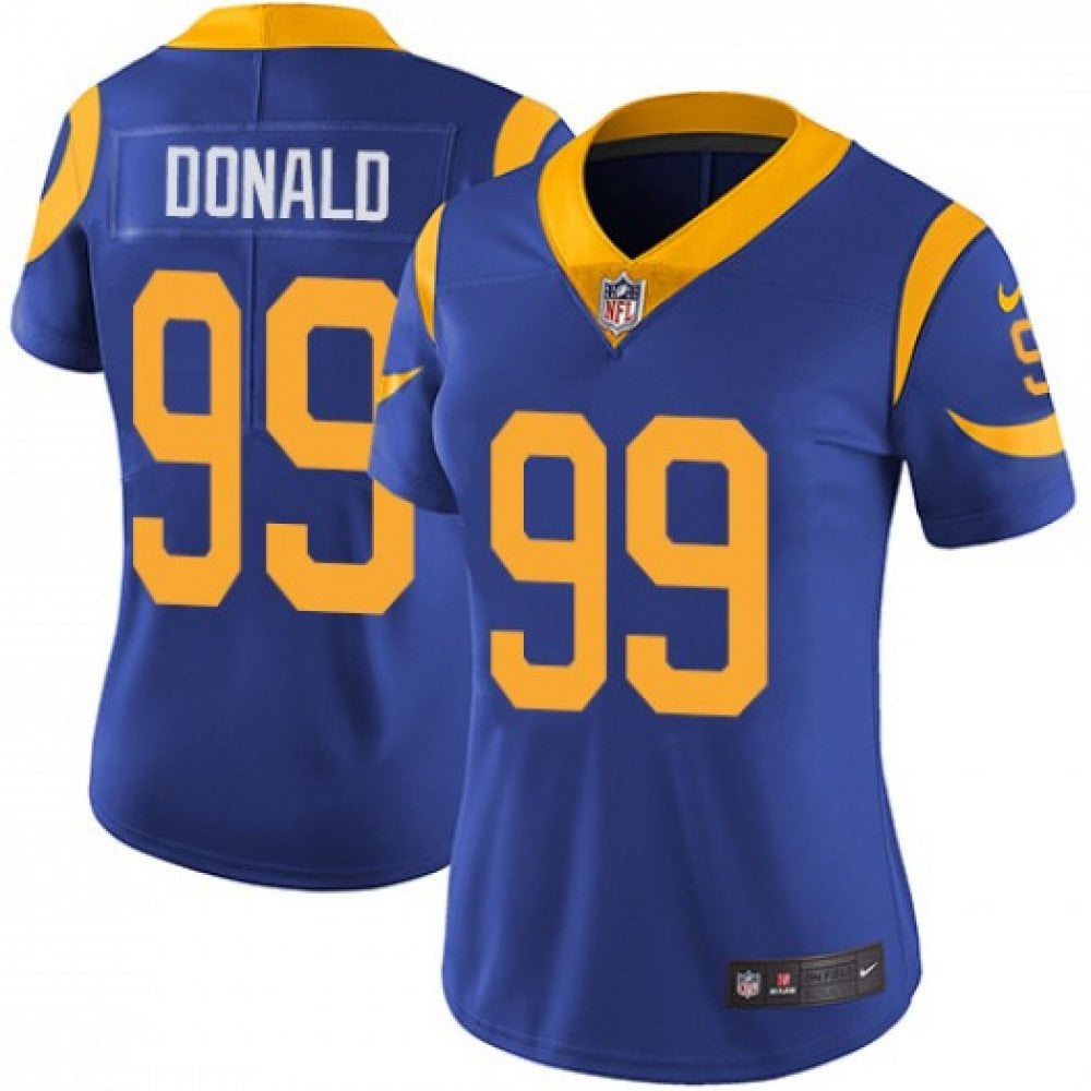 Women's Los Angeles Rams #99 Aaron Donald Blue Vapor Untouchable Limited Stitched NFL Jersey (Run Small) 