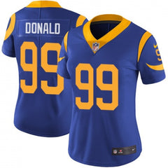 Women's Los Angeles Rams #99 Aaron Donald Blue Vapor Untouchable Limited Stitched NFL Jersey (Run Small) 