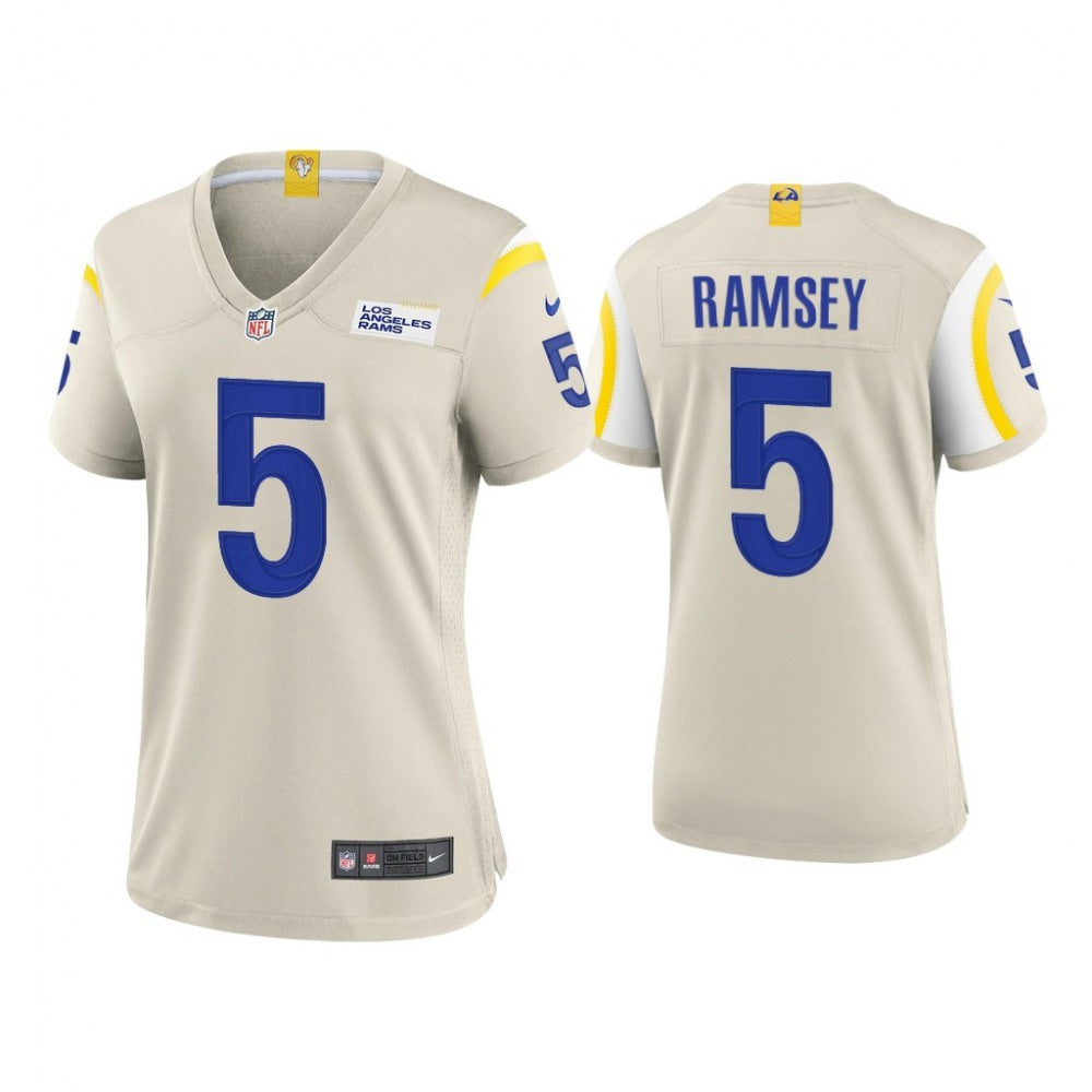 Women's Los Angeles Rams #5 Jalen Ramsey Bone Vapor Untouchable Limited Stitched Jersey(Run Small) 