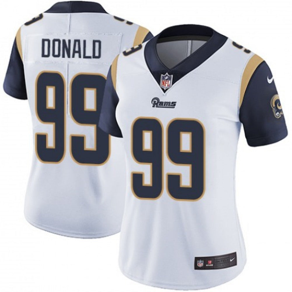 Women's Los Angeles Rams #99 Aaron Donald White Vapor Untouchable Limited Stitched NFL Jersey (Run Small) 