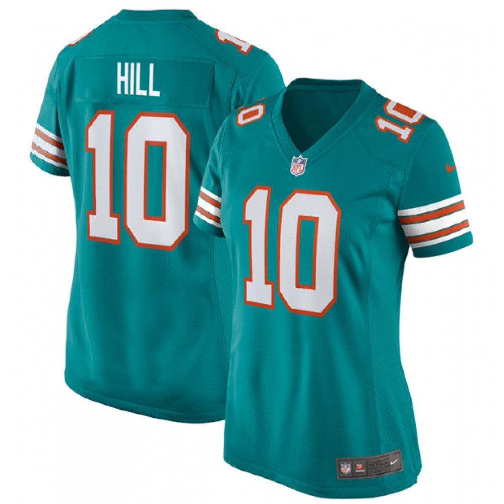 Women's Miami Dolphins #10 Tyreek Hill Aqua Stitched Jersey(Run Small) 