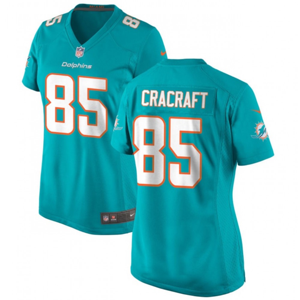 Women's Miami Dolphins #85 River Cracraft Aqua Color Rush Stitched Jersey(Run Small) 