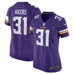 Women's Minnesota Vikings #31 Cam Akers Purple Stitched Jersey(Run Small) 