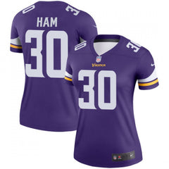 Women's Minnesota Vikings #30 C.J. Ham Purple Vapor Untouchable Limited Stitched NFL Jersey(Run Small) 
