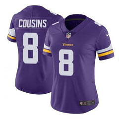 Women's Minnesota Vikings #8 Kirk Cousins Purple Vapor Untouchable Limited Stitched NFL Jersey(Run Small) 