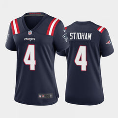 Women's New England Patriots #4 Jarrett Stidham Navy Stitched Jersey(Run Small) 
