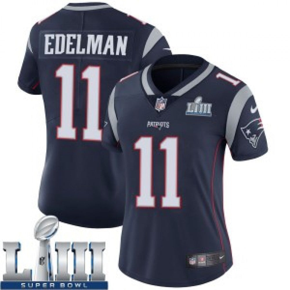 Women's New England Patriots #11 Julian Edelman Navy Blue Super Bowl LIII Vapor Untouchable Limited Stitched NFL Jersey ( run small ) 