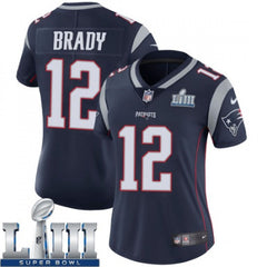 Women's New England Patriots #12 Tom Brady Navy Blue Super Bowl LIII Vapor Untouchable Limited Stitched NFL Jersey ( run small ) 