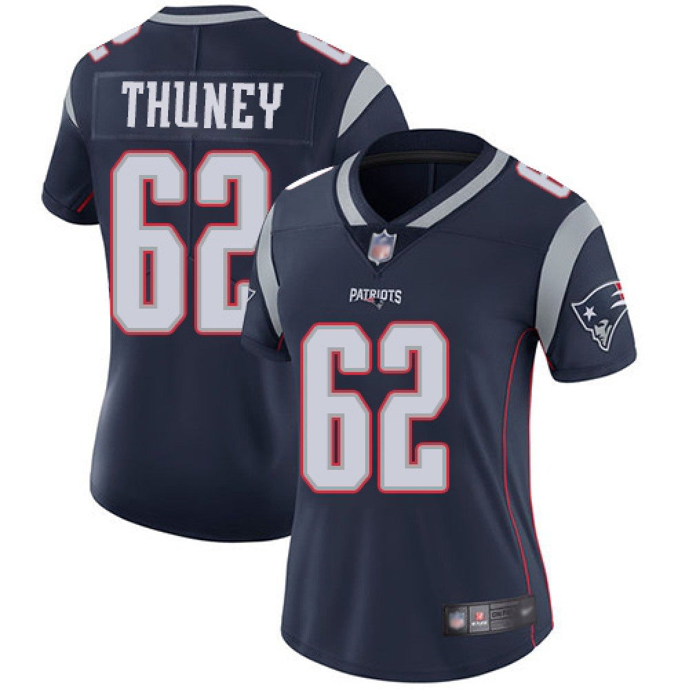 Women's New England Patriots #62 Joe Thuney Navy Vapor Untouchable Limited Stitched NFL Jersey(Run Small) 