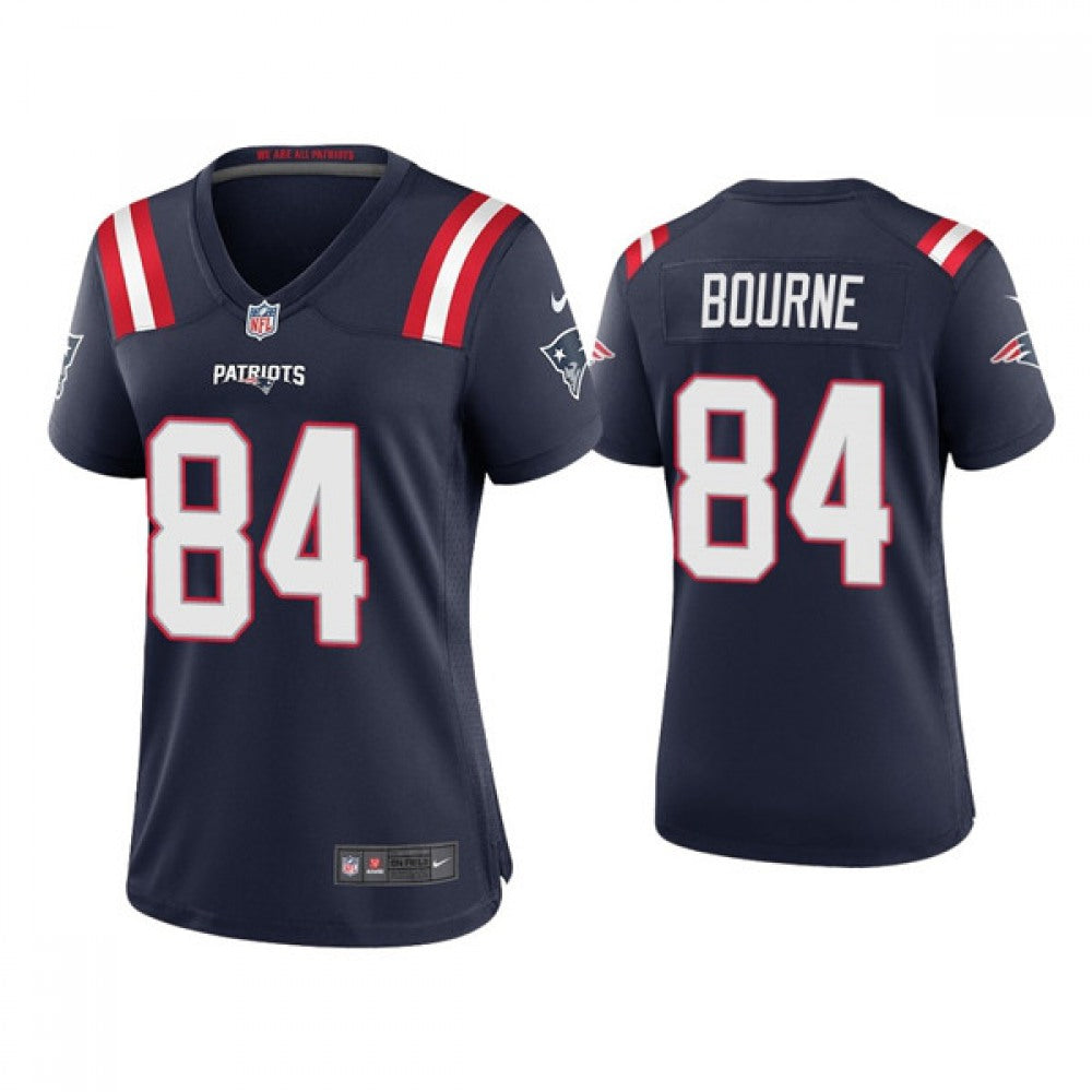 Women's New England Patriots #84 Kendrick Bourne Navy Vapor Untouchable Limited Stitched Jersey 