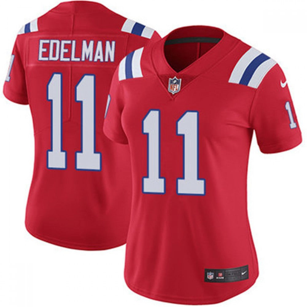 Women's New England Patriots #11 Julian Edelman Red Vapor Untouchable Stitched Jersey(Run Small) 