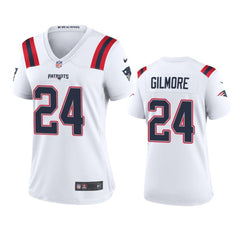 Women's New England Patriots #24 Stephon Gilmore White Stitched Jersey(Run Small) 