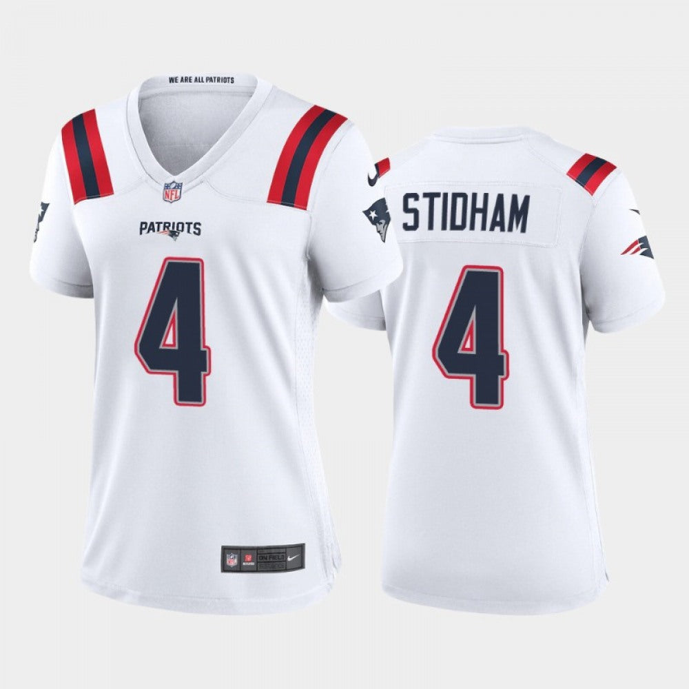 Women's New England Patriots #4 Jarrett Stidham White Stitched Jersey(Run Small) 
