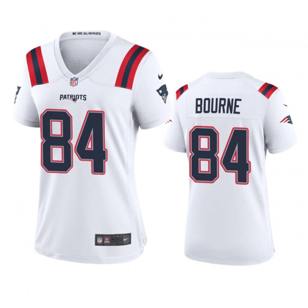 Women's New England Patriots #84 Kendrick Bourne White Stitched Jersey(Run Small) 