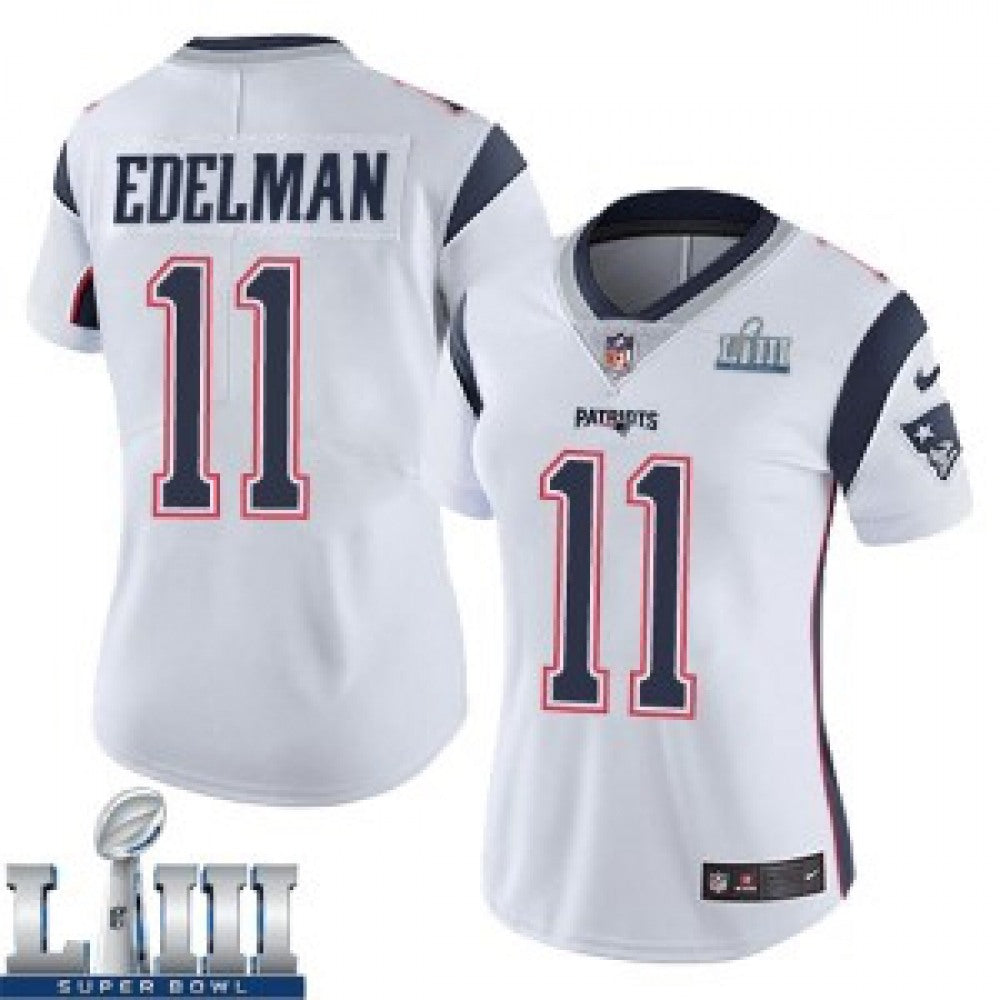 Women's New England Patriots #11 Julian Edelman White Super Bowl LIII Vapor Untouchable Limited Stitched NFL Jersey ( run small ) 