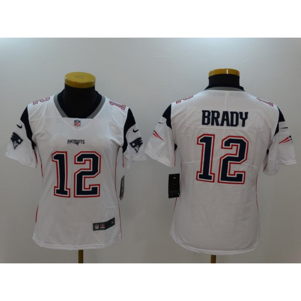 Women's New England Patriots #12 Tom Brady White Vapor Untouchable Limited Stitched NFL Jersey 