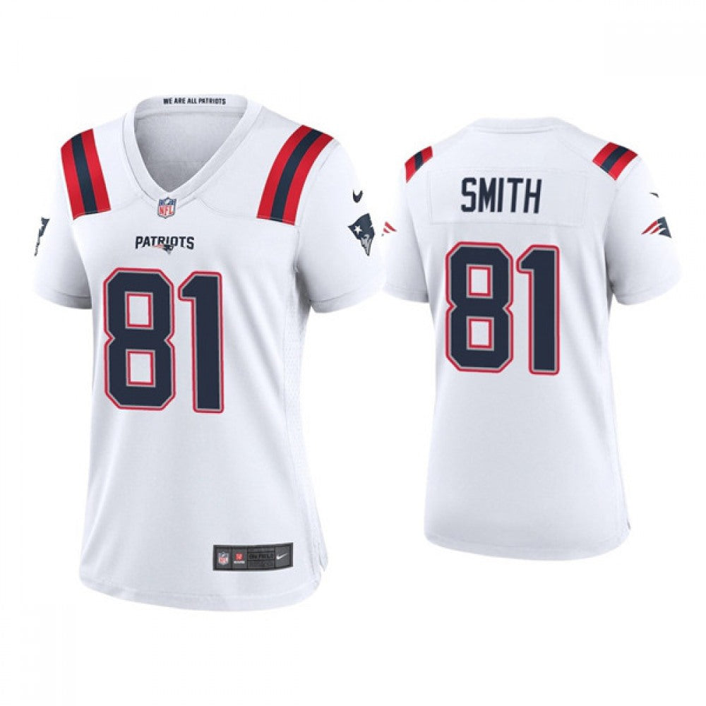 Women's New England Patriots #81 Jonnu Smith White Vapor Untouchable Limited Stitched Jersey 
