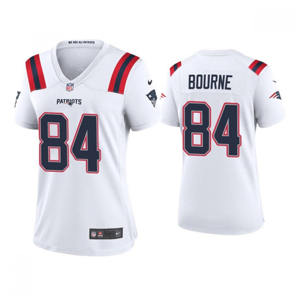 Women's New England Patriots #84 Kendrick Bourne White Vapor Untouchable Limited Stitched Jersey 