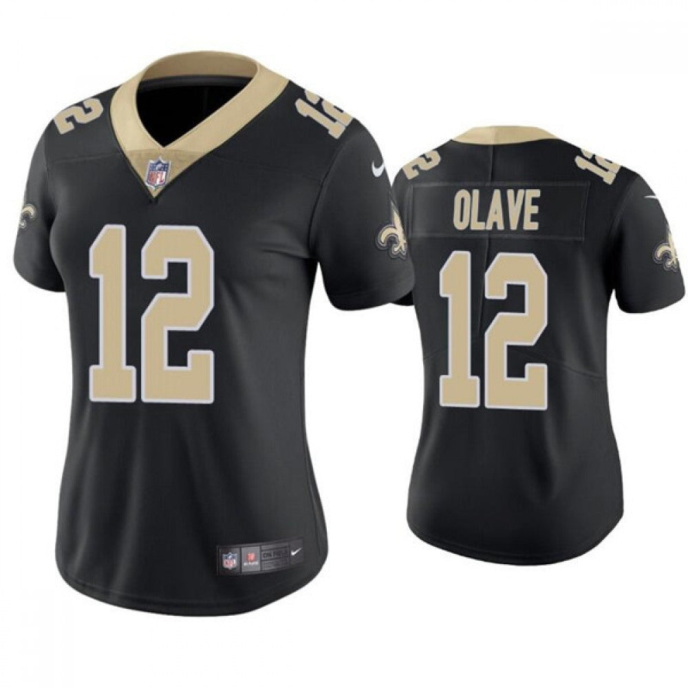 Women's New Orleans Saints #12 Chris Olave Black Vapor Untouchable Limited Stitched Jersey(Run Small) 