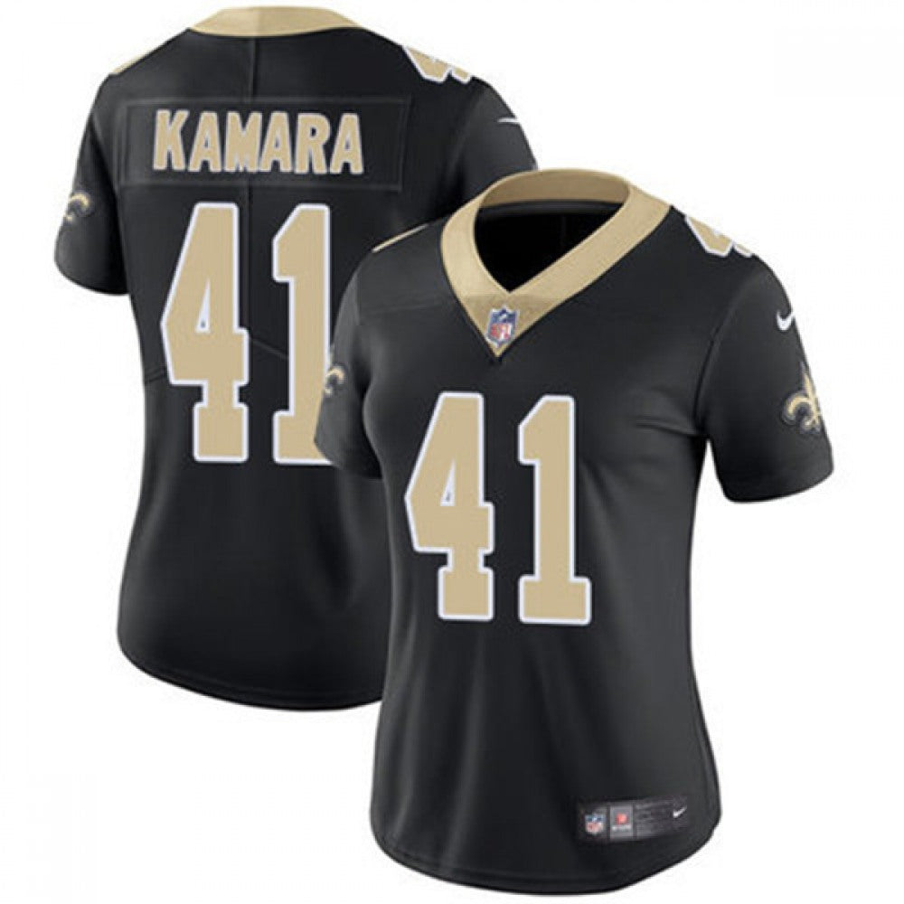 Women's New Orleans Saints #41 Alvin Kamara Black Vapor Untouchable Limited Stitched NFL Jersey 