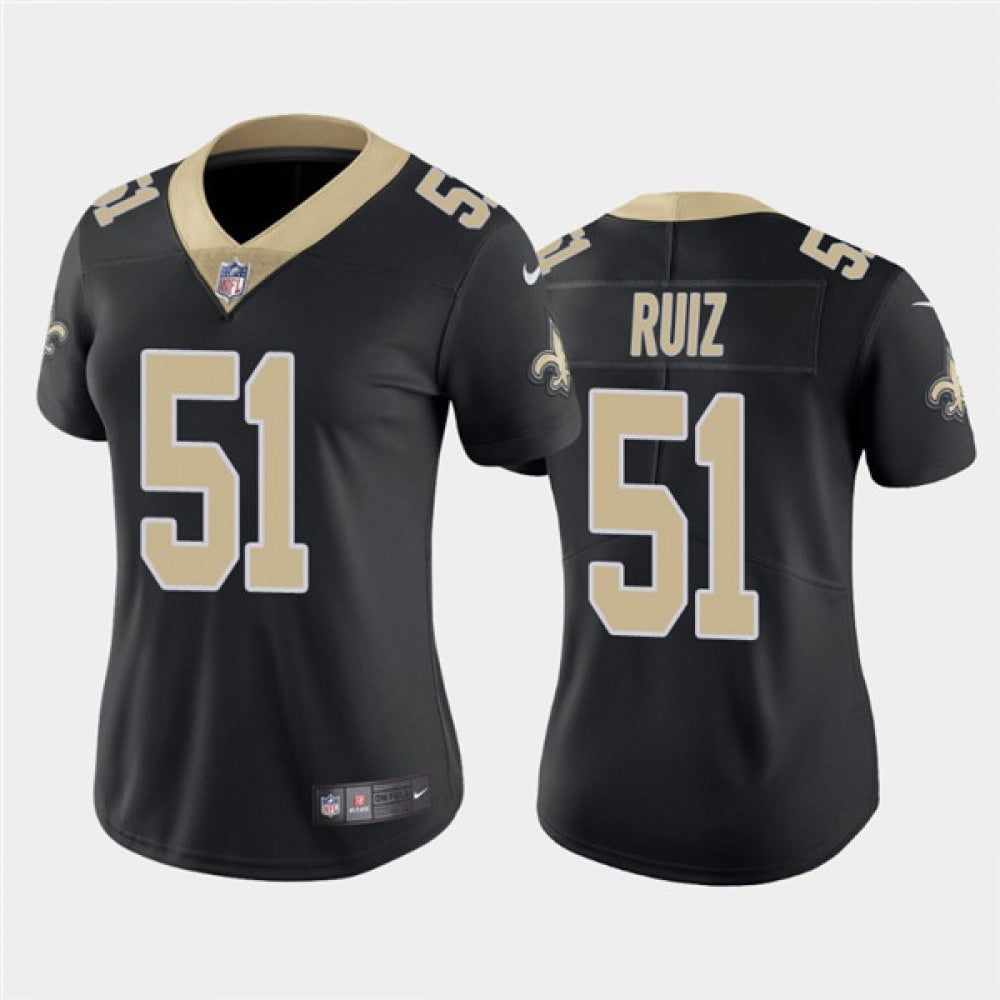 Women's New Orleans Saints #51 Cesar Ruiz Black Vapor Untouchable Limited Stitched Jersey(Run Small) 