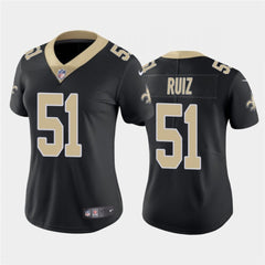 Women's New Orleans Saints #51 Cesar Ruiz Black Vapor Untouchable Limited Stitched Jersey(Run Small) 